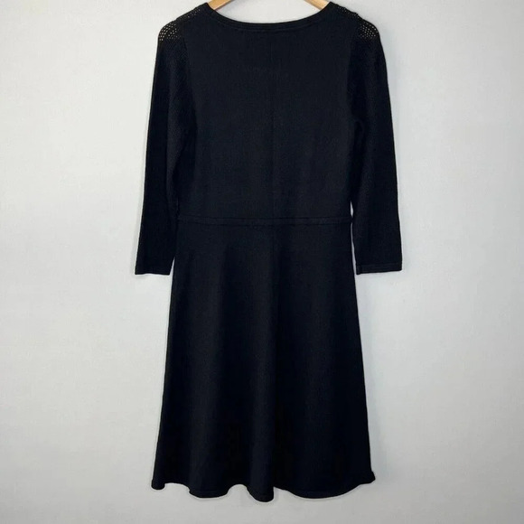 Anne Klein Black Midi Sweater Dress Sz S Office Buisness Casual Classic Comfy - Picture 8 of 11